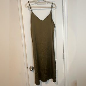 The Drop olive slip dress